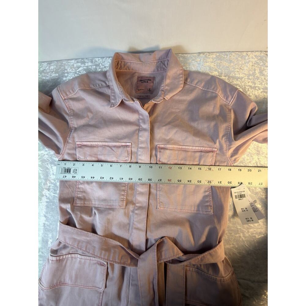 Abercrombie Lavender Utility Shirt Dress Belted Womens SP NWT Preppy - Picture 8 of 9